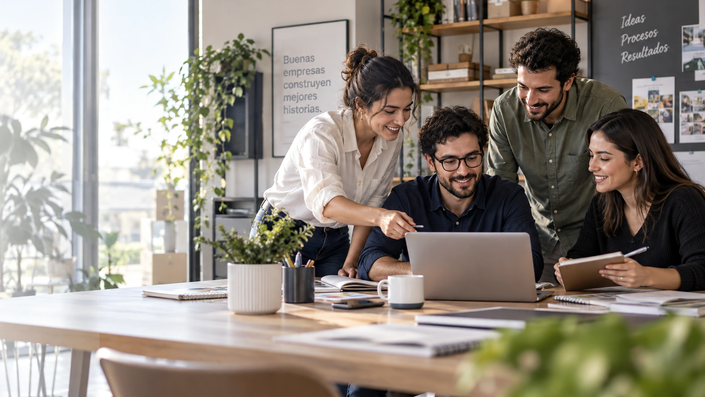 Equipo de servicios coordinando trabajo
